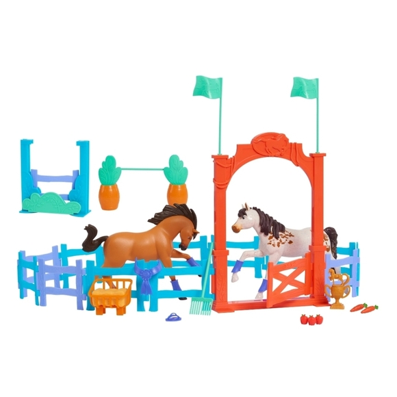 Spirit Riding free training Arena Playset with Brown and Black Horses - Picture 2 of 3